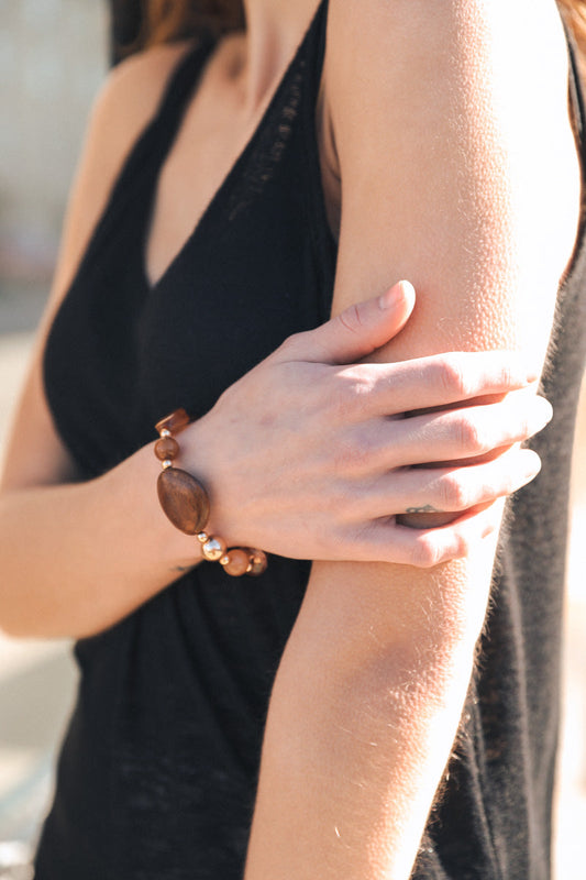 Rustic Wood and Stone Fashion Bracelet-Soul Flow Apparel