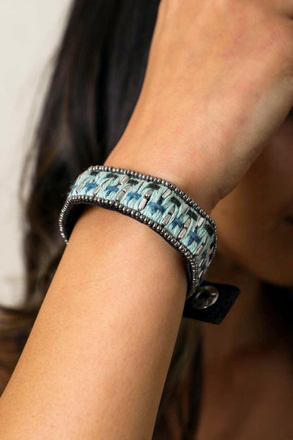 Woven Velvet Snap Bracelet-Soul Flow Apparel