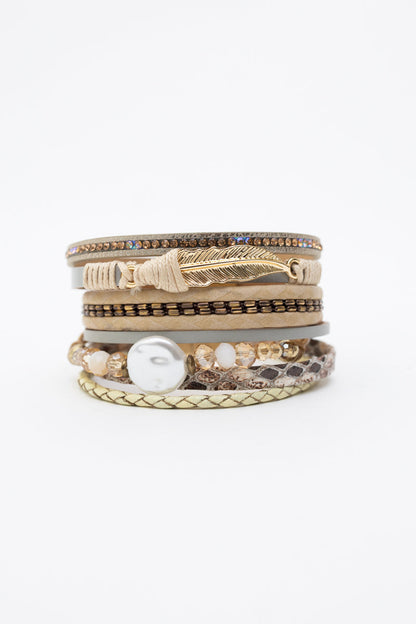 Bohemian Goddess Multi Strand Charmed Bracelet-Soul Flow Apparel