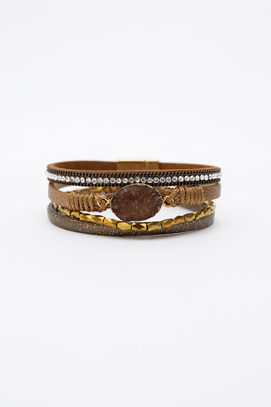 Boho Stone Charm Layered Bracelet-Soul Flow Apparel