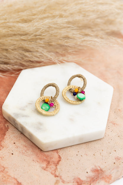 Infinity Bloom Beaded Woven Dangle Earrings-Soul Flow Apparel