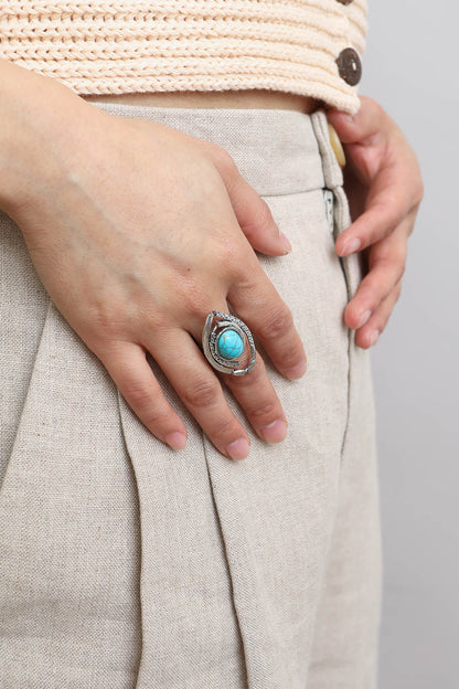 Western Native Adjustable Turquoise Ring-Soul Flow Apparel