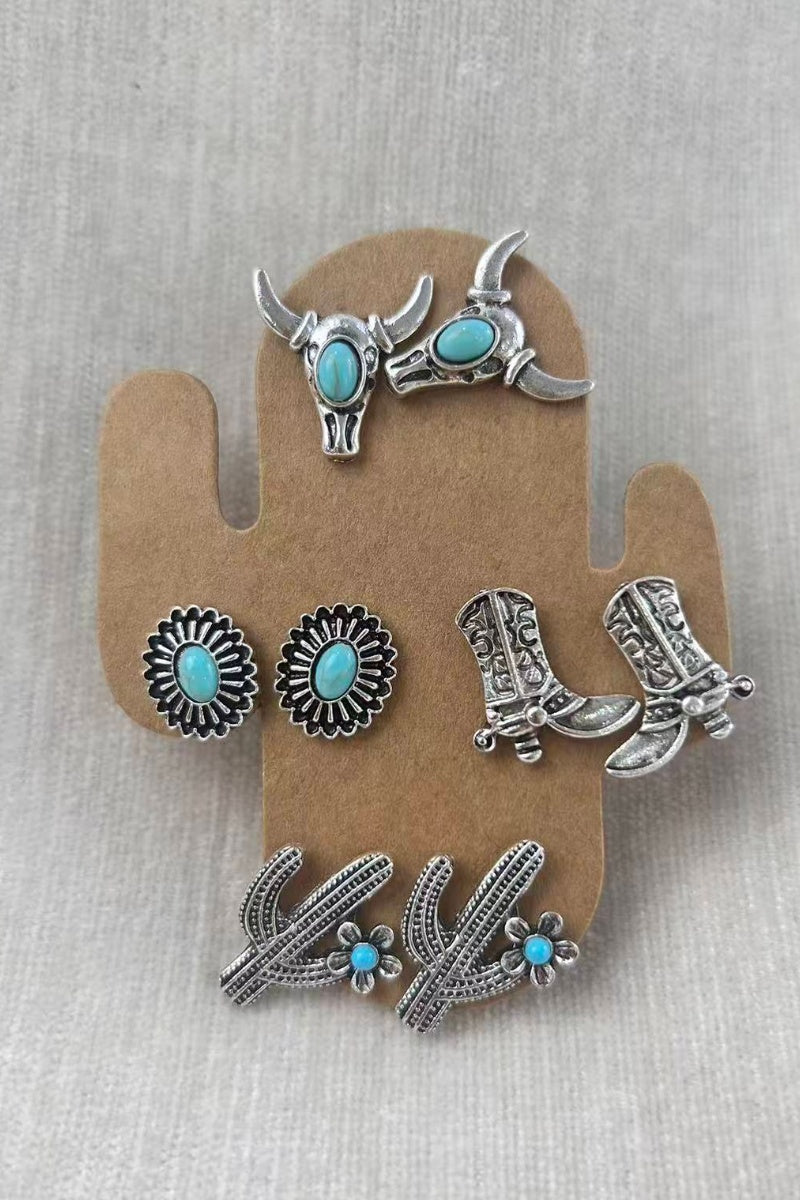 Western Earring Set – Boot & Cactus Adventure Styles ????????-Soul Flow Apparel
