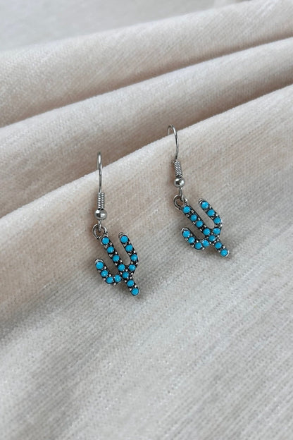 Turquoise Cactus Drop Earrings - Bohemian Desert Style 🌵 Leto Collection
