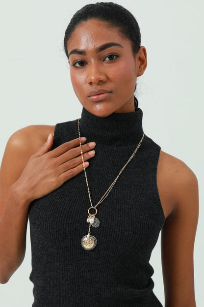 Multi-Pearl & Crystal Pendant Necklace – Layered Sparkle for Her 💎 Leto Collection