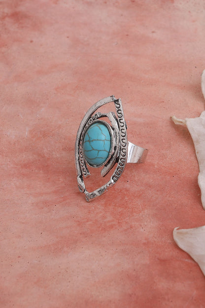 Western Native Adjustable Turquoise Ring-Soul Flow Apparel