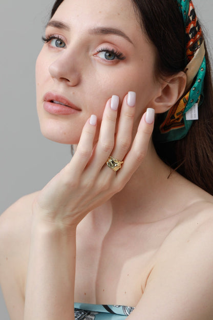 Luxe Asymmetrical Nugget Rings – Minimalist Open-Band Jewelry 🌟⛓️ Leto Collection