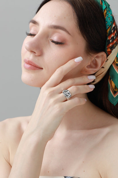 Architectural Knuckle Ring – Minimalist Open-Band Design ???-Soul Flow Apparel