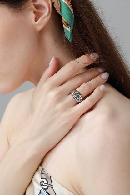 Architectural Knuckle Ring – Minimalist Open-Band Design ???-Soul Flow Apparel