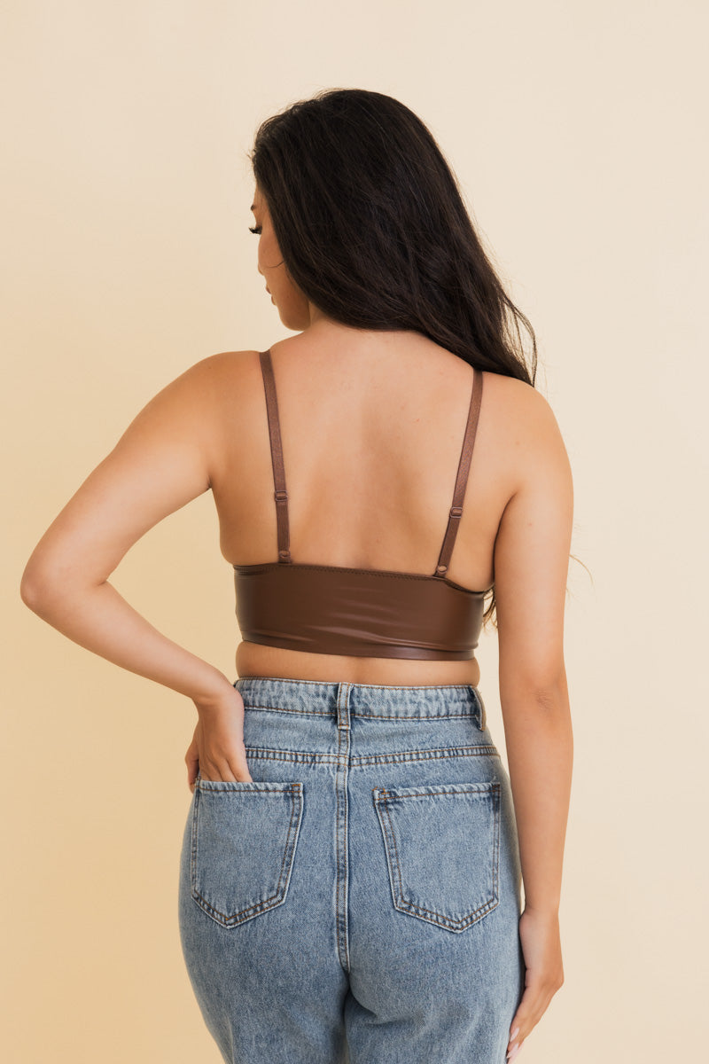Vegan Leather Longline Bralette - New Colors ?????-Soul Flow Apparel