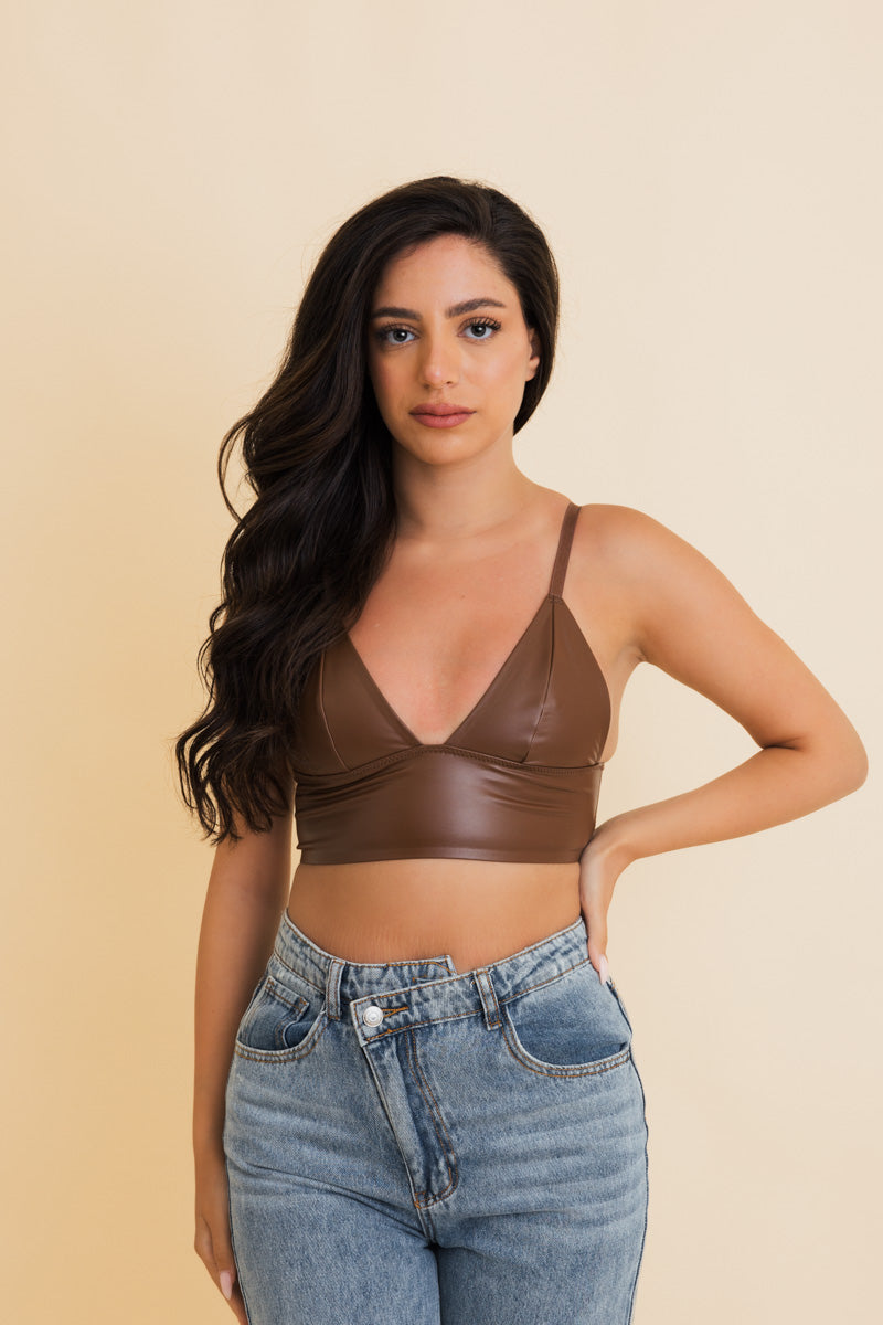 Vegan Leather Longline Bralette - New Colors ?????-Soul Flow Apparel