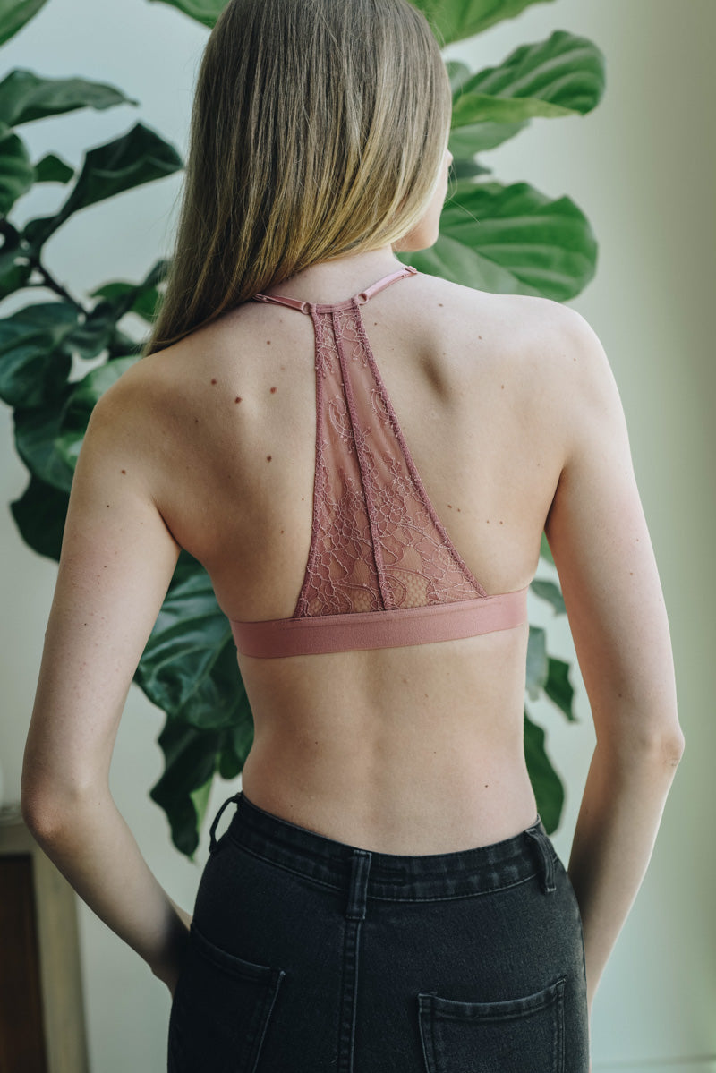 Delicate Sheer Lace Minimal Chantilly Triangle Bralette-Soul Flow Apparel