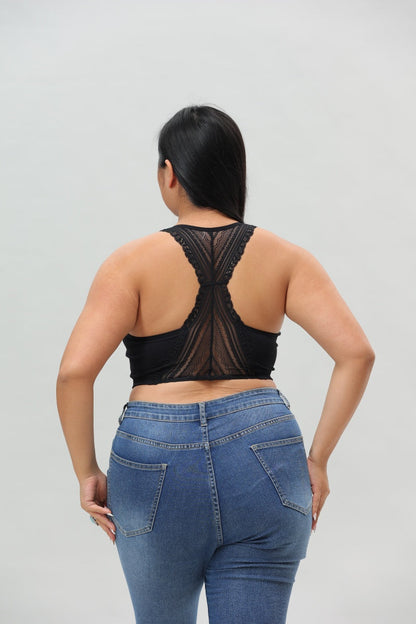 Leto Collection plus size seamless bralette with stylish back design and comfortable fit