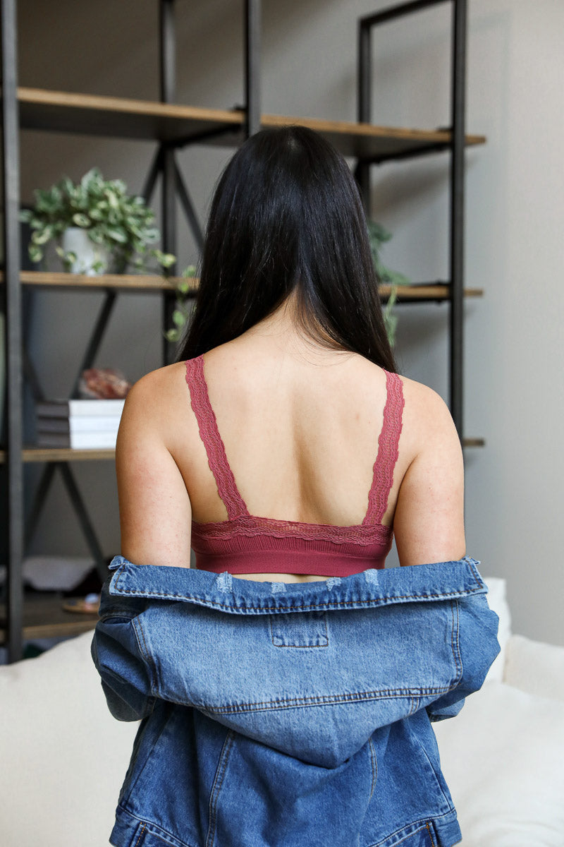 Lace Trim Padded Bralette-Soul Flow Apparel