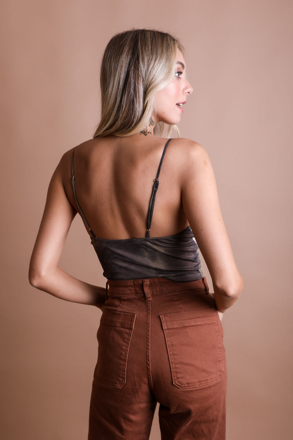 Tie Dye Mesh Keyhole Brami-Soul Flow Apparel