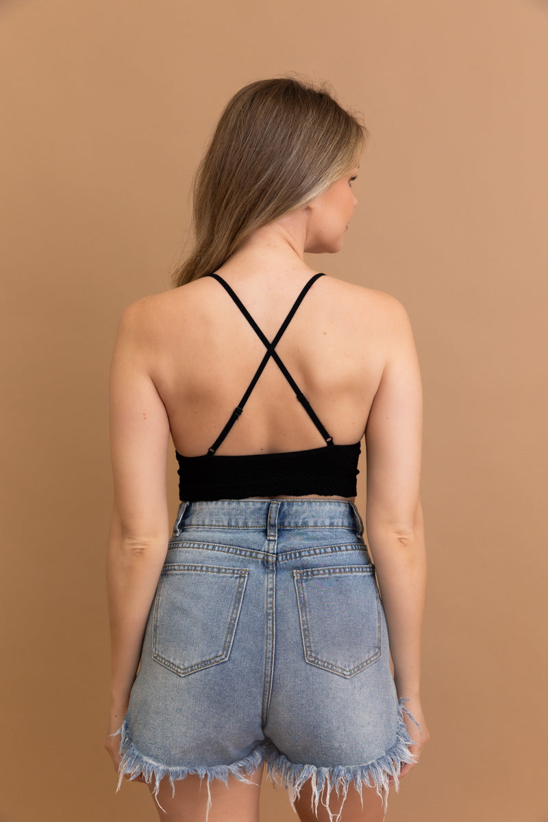 Floral Jacquard Scoop Neck Bralette????-Soul Flow Apparel