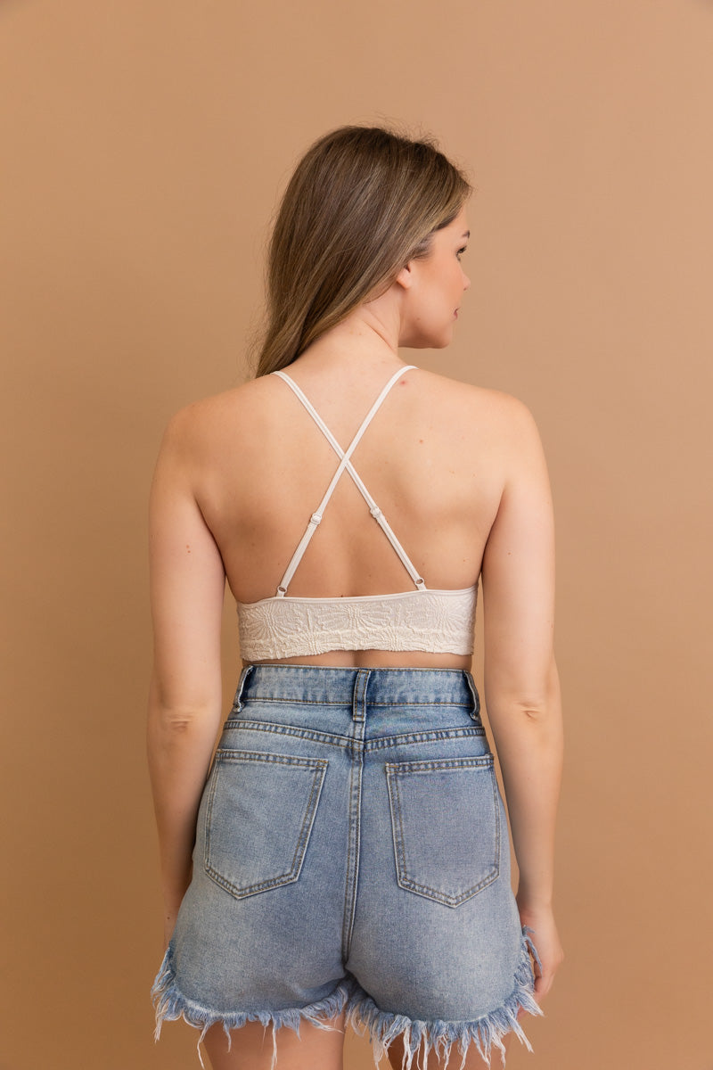 Floral Jacquard Scoop Neck Bralette????-Soul Flow Apparel