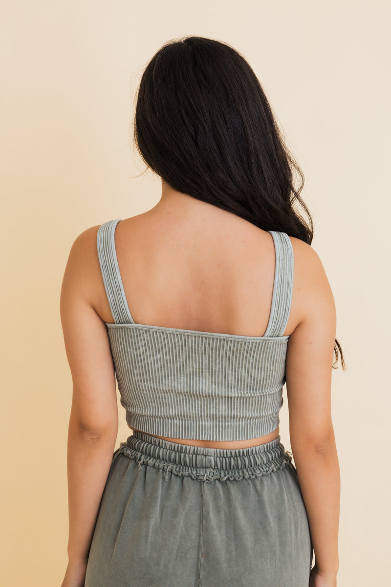 Just Breathe Washed Ribbed Bralette-Soul Flow Apparel