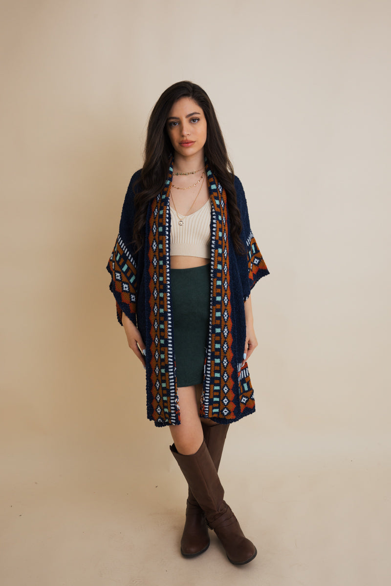 Kachina Style Tapestry Knit Ruana-Soul Flow Apparel