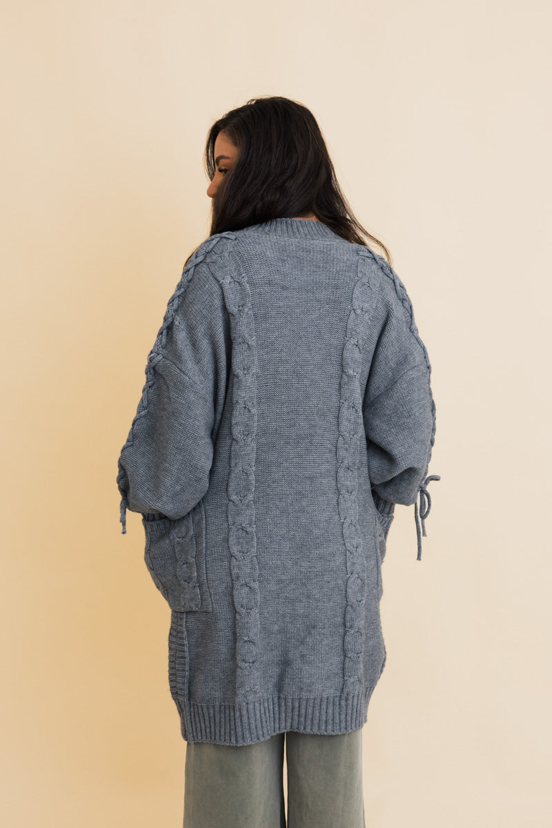 Twisted Cozy Cable Knit Cardigan-Soul Flow Apparel