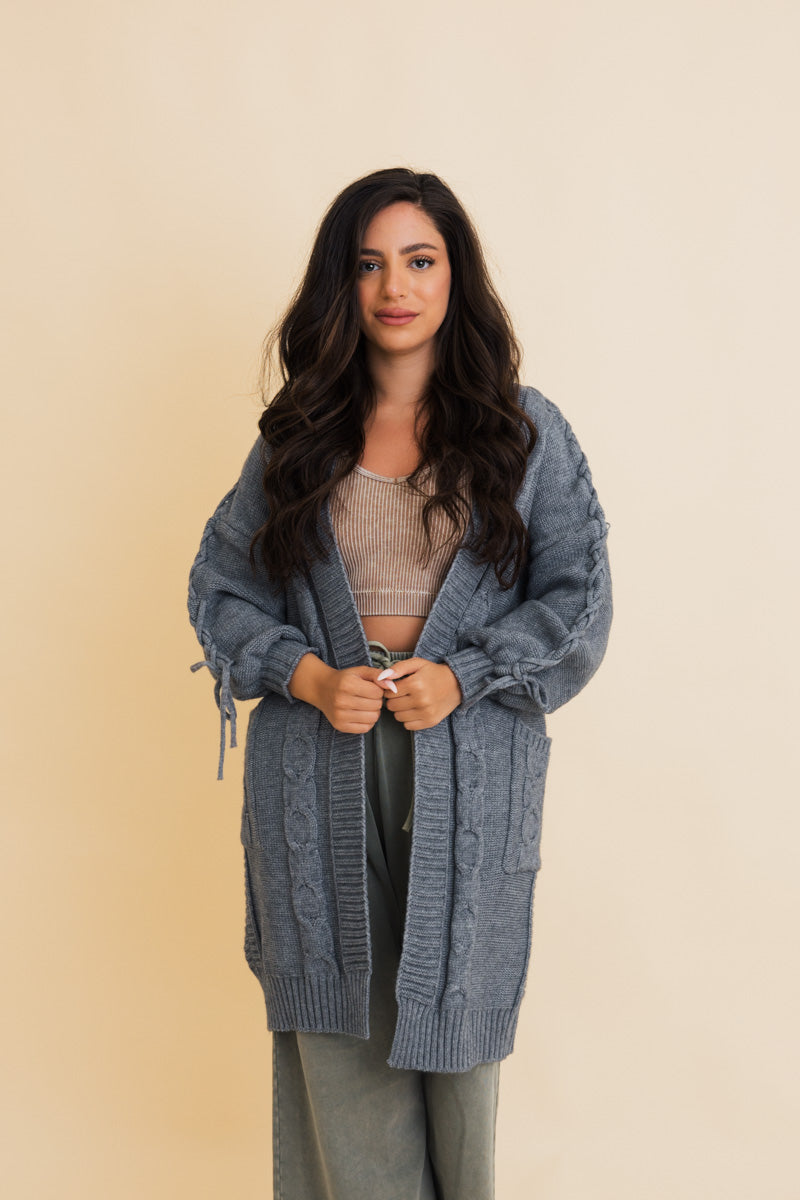 Twisted Cozy Cable Knit Cardigan-Soul Flow Apparel