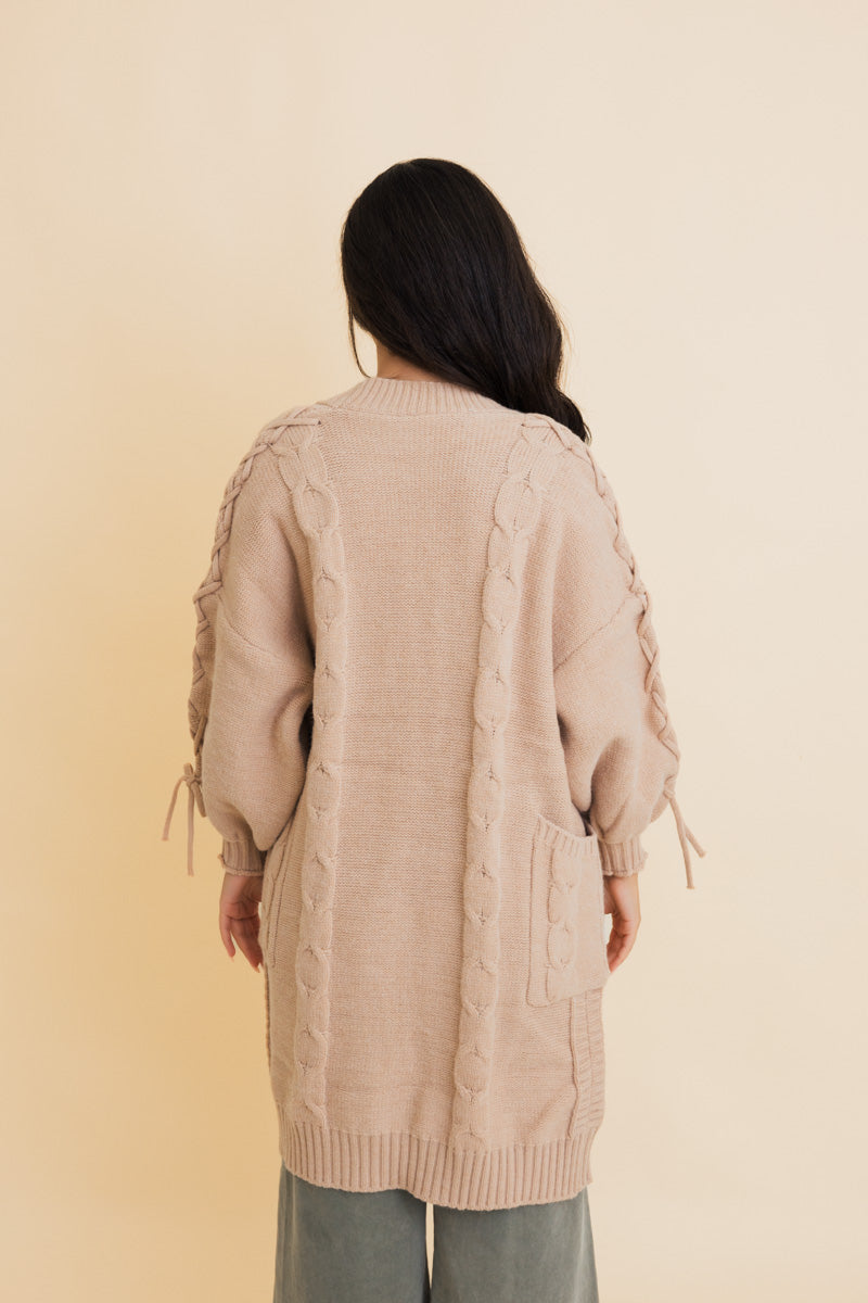 Twisted Cozy Cable Knit Cardigan-Soul Flow Apparel