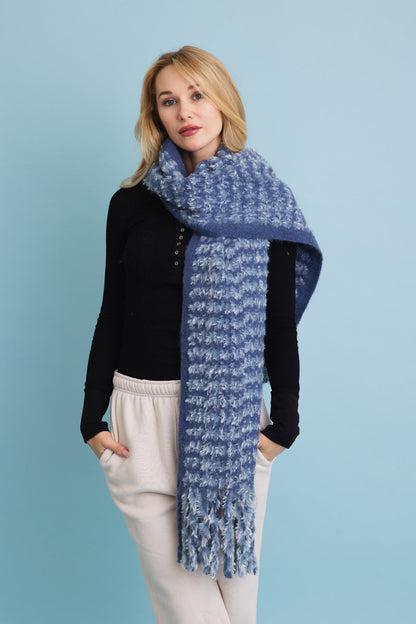 Ultra Soft Chenille Tassel Scarf-Soul Flow Apparel