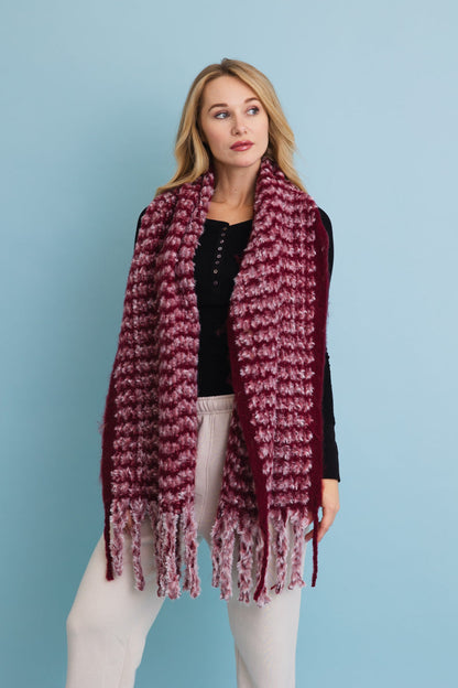 Ultra Soft Chenille Tassel Scarf-Soul Flow Apparel