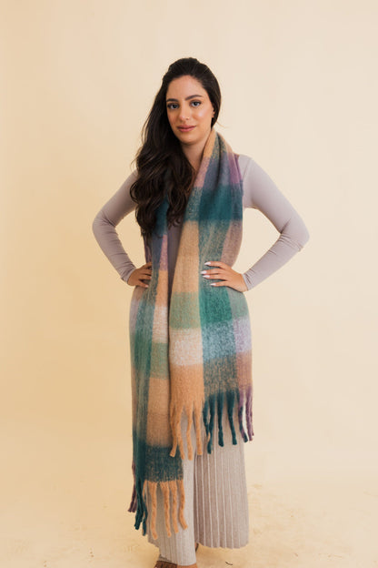 Cozy Breeze Oversized Fringe Scarf - Fall & Winter Essential-Soul Flow Apparel