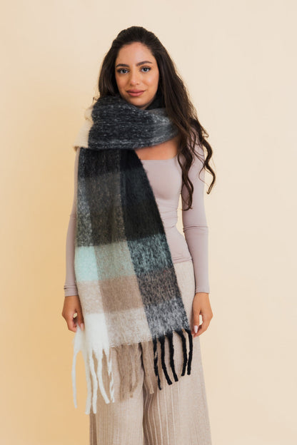 Cozy Breeze Oversized Fringe Scarf - Fall & Winter Essential-Soul Flow Apparel