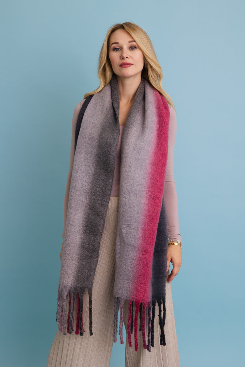 Ombre Dream Luxe Fringe Blanket Scarf-Soul Flow Apparel