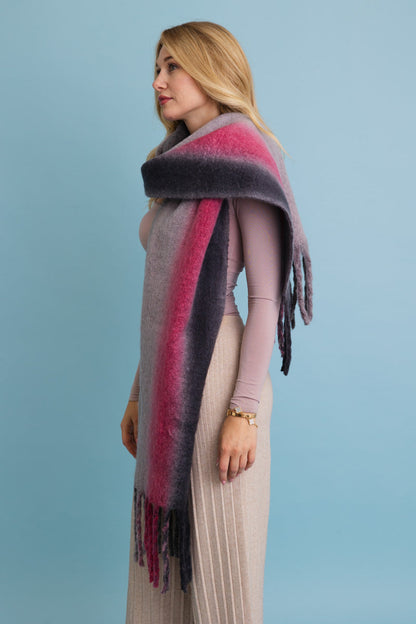 Ombre Dream Luxe Fringe Blanket Scarf Leto Collection