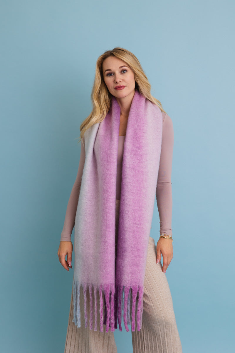 Ombre Dream Luxe Fringe Blanket Scarf-Soul Flow Apparel