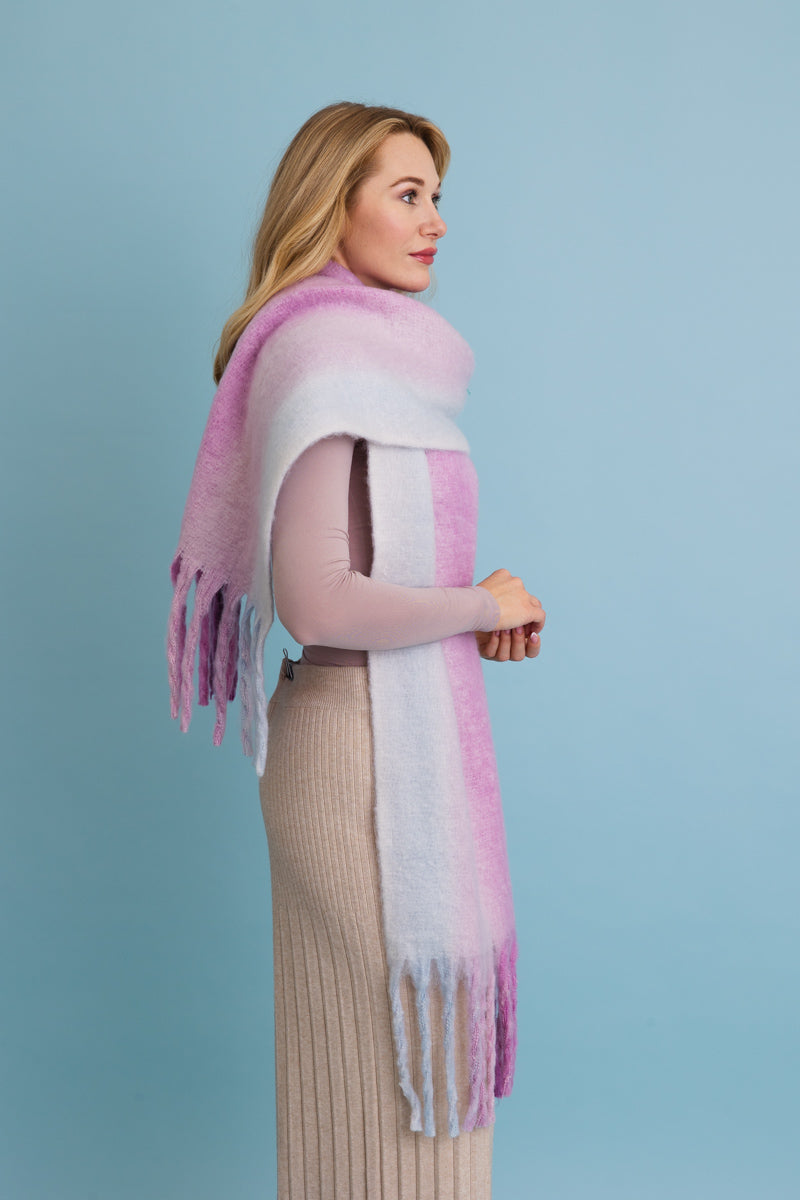 Ombre Dream Luxe Fringe Blanket Scarf-Soul Flow Apparel