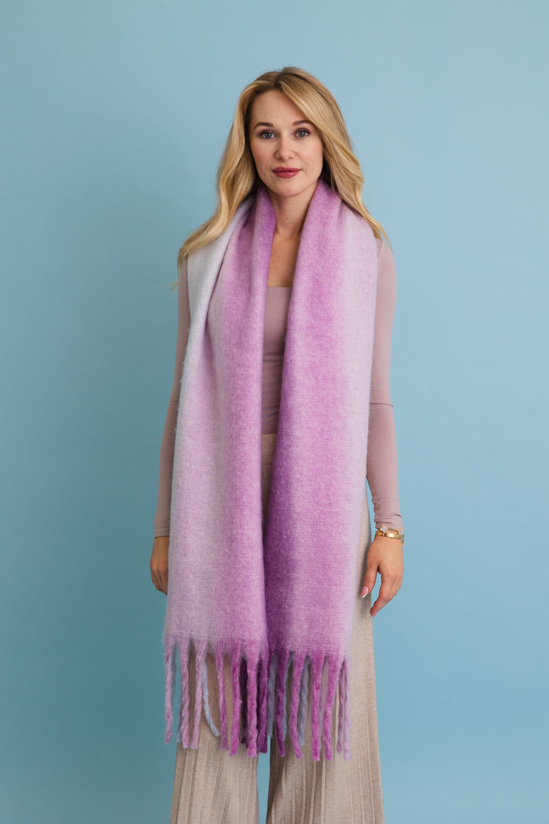 Ombre Dream Luxe Fringe Blanket Scarf-Soul Flow Apparel