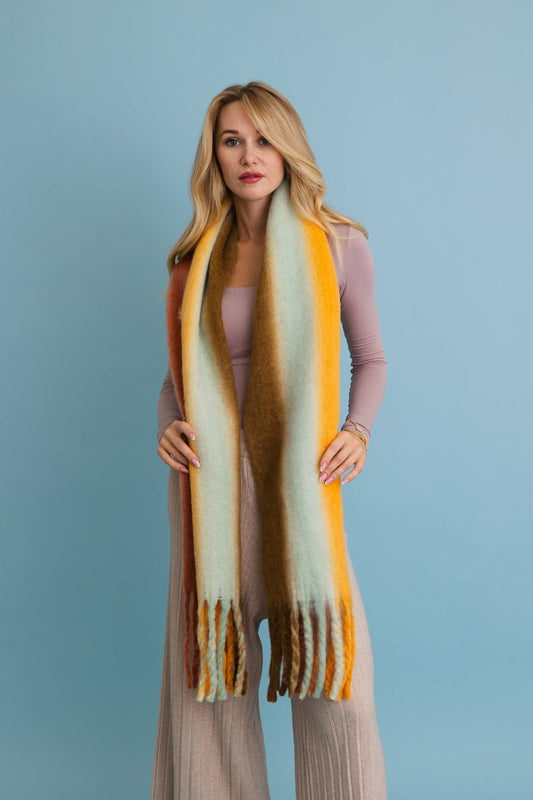 Ombre Dream Luxe Fringe Blanket Scarf-Soul Flow Apparel