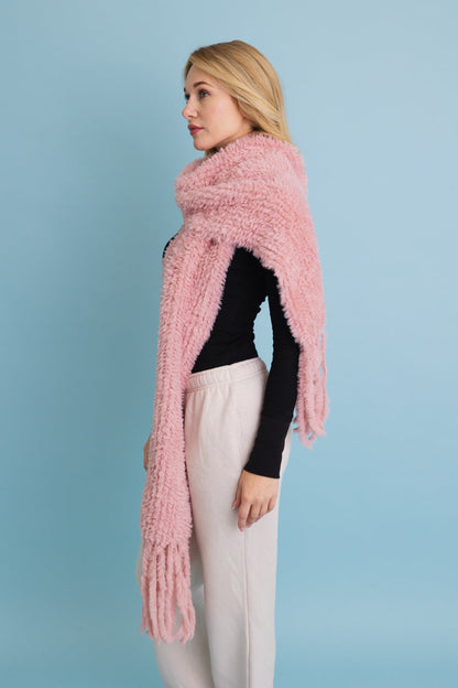Ultra Soft Boucle Fringe Blanket Scarf-Soul Flow Apparel