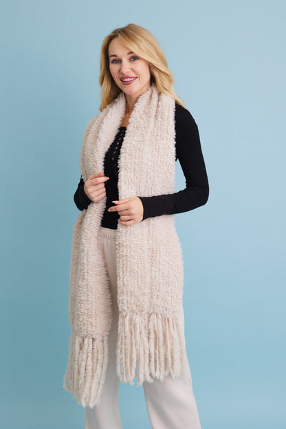 Ultra Soft Boucle Fringe Blanket Scarf-Soul Flow Apparel