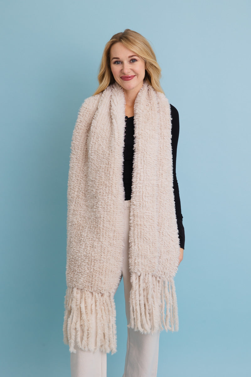Ultra Soft Boucle Fringe Blanket Scarf-Soul Flow Apparel