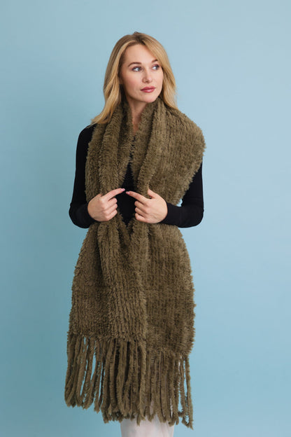 Ultra Soft Boucle Fringe Blanket Scarf-Soul Flow Apparel