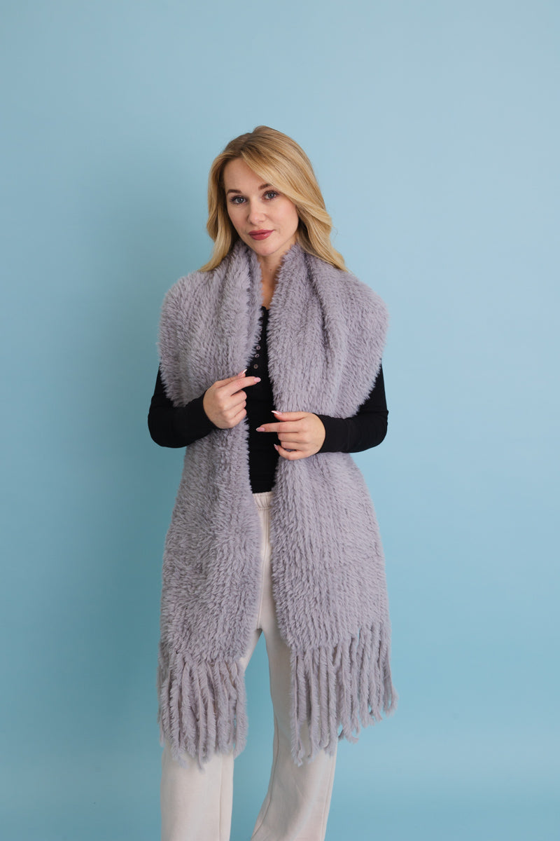 Ultra Soft Boucle Fringe Blanket Scarf-Soul Flow Apparel