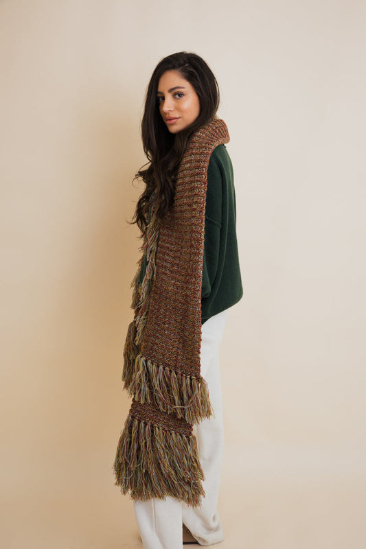 Fluffy Knit Fringe Winter Scarf-Soul Flow Apparel