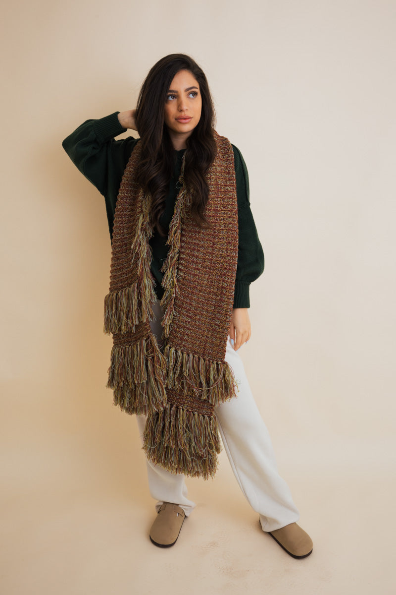 Fluffy Knit Fringe Winter Scarf-Soul Flow Apparel