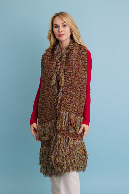 Fun & Fluffy Knit Fringe Winter Scarf Leto Collection