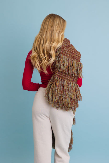 Fun & Fluffy Knit Fringe Winter Scarf Leto Collection