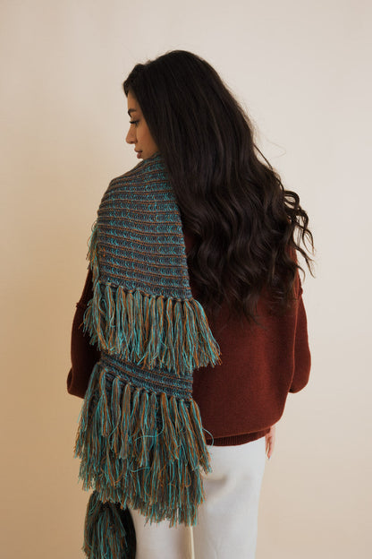 Fluffy Knit Fringe Winter Scarf Leto Collection