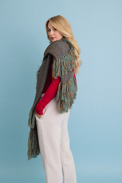 Fun & Fluffy Knit Fringe Winter Scarf Leto Collection