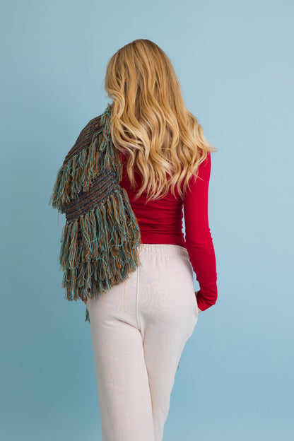 Fun & Fluffy Knit Fringe Winter Scarf Leto Collection