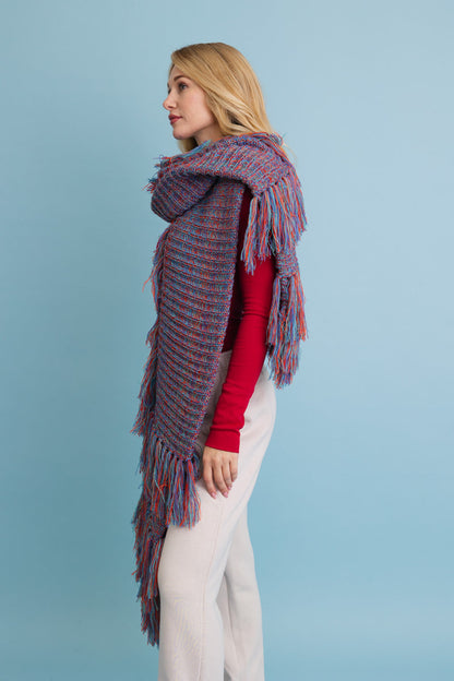 Fun & Fluffy Knit Fringe Winter Scarf Leto Collection