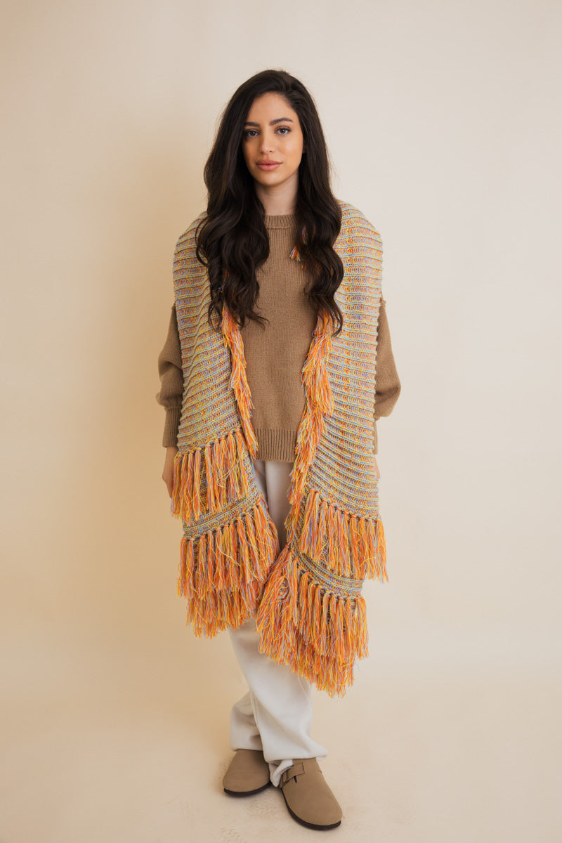 Fluffy Knit Fringe Winter Scarf-Soul Flow Apparel
